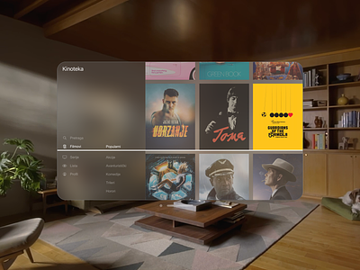 Kinoteka: Your Gateway to Movie Magic apple apple vision pro ar design augmentet reality ui ui design visionos