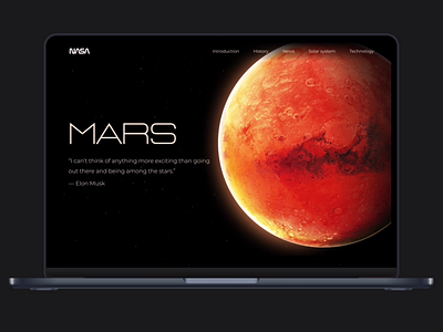 Mars. Main page branding graphic design logo motion graphics ui пользовательский интерфейс