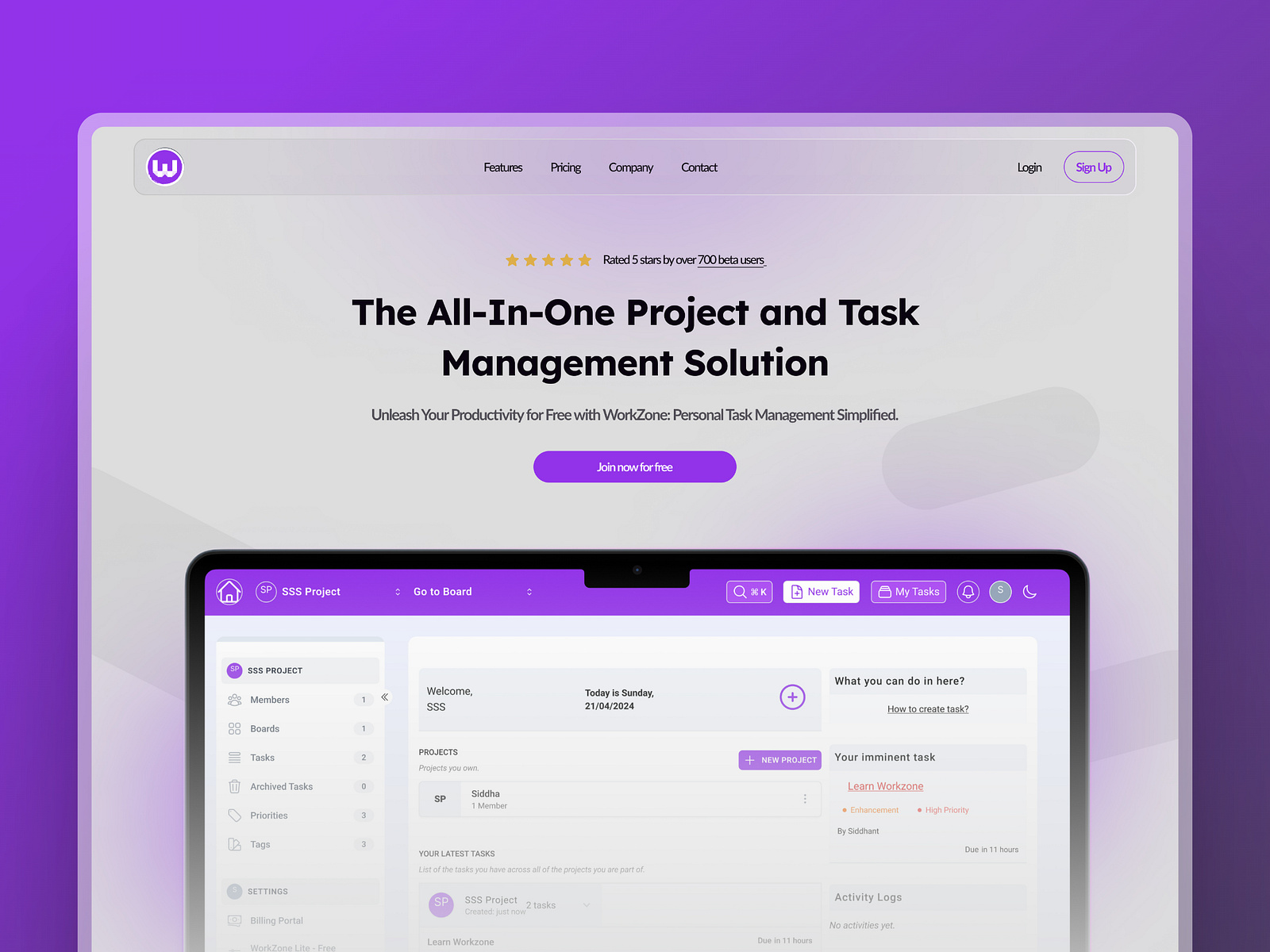 Workzone.io Homepage Redesign (Concept) by Siddhant Acharya on Dribbble