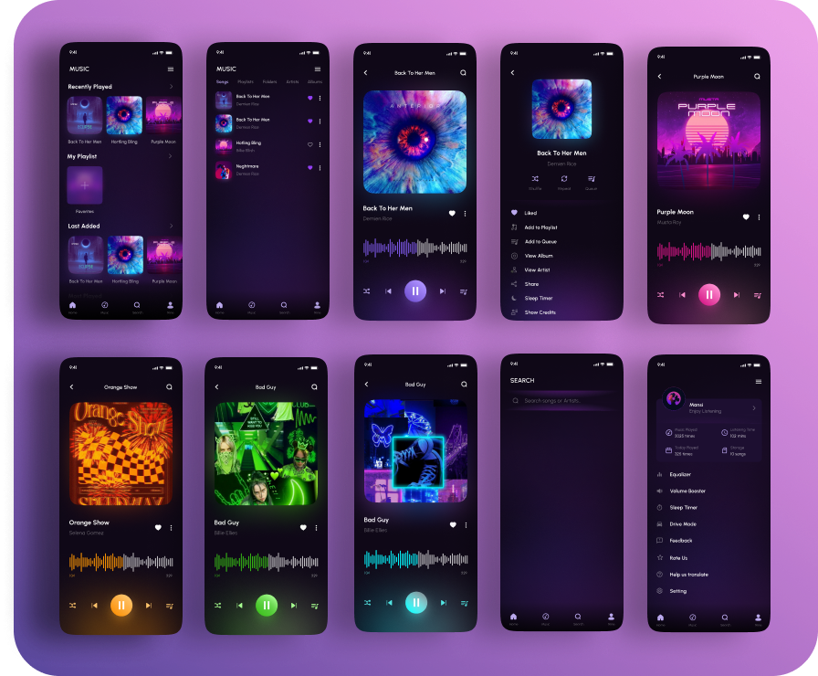 Music App by Mansi Bhadani on Dribbble