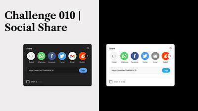 Challenge 010 | Social Share dailyui design designui figma ui uidesign uiux