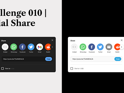 Challenge 010 | Social Share dailyui design designui figma ui uidesign uiux