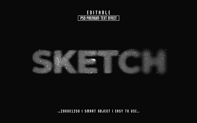 Sketch Editable PSD Text Effect Style 3d branding editable effect graphic design gray logo motion graphics paper paper effect psd sketch effect sketch text effect style text text effect