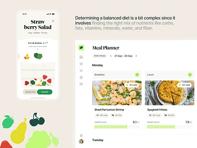 Vitafly | Meal Planner branding design illustration logo meal minimal planner ui ui ux voit team web