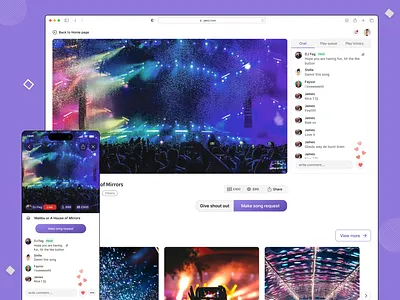A DJ LIVE STREAMING PLATFORM dj event live session ticket ui uiux