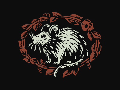 Rat branding character flat illustration minimal mouse rat rodent