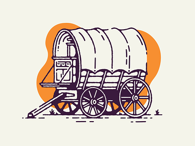 Chuck Wagon chuck wagon cowboy illustration minimal old west southwest vector wagon