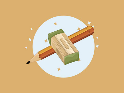 Eraser And Pencil branding design graphic design ill illustration logo