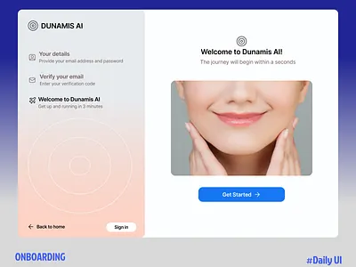 Onboarding blue dailyui grey onboarding web app welcoming page