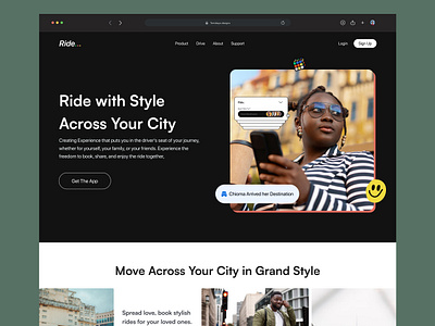 Ride Sharing Web Design app design bolt branding design design inspiration good designs illustration landing page logo nice designs ride sharing uber ui ui desgn ui designer uiux design viral design web design website