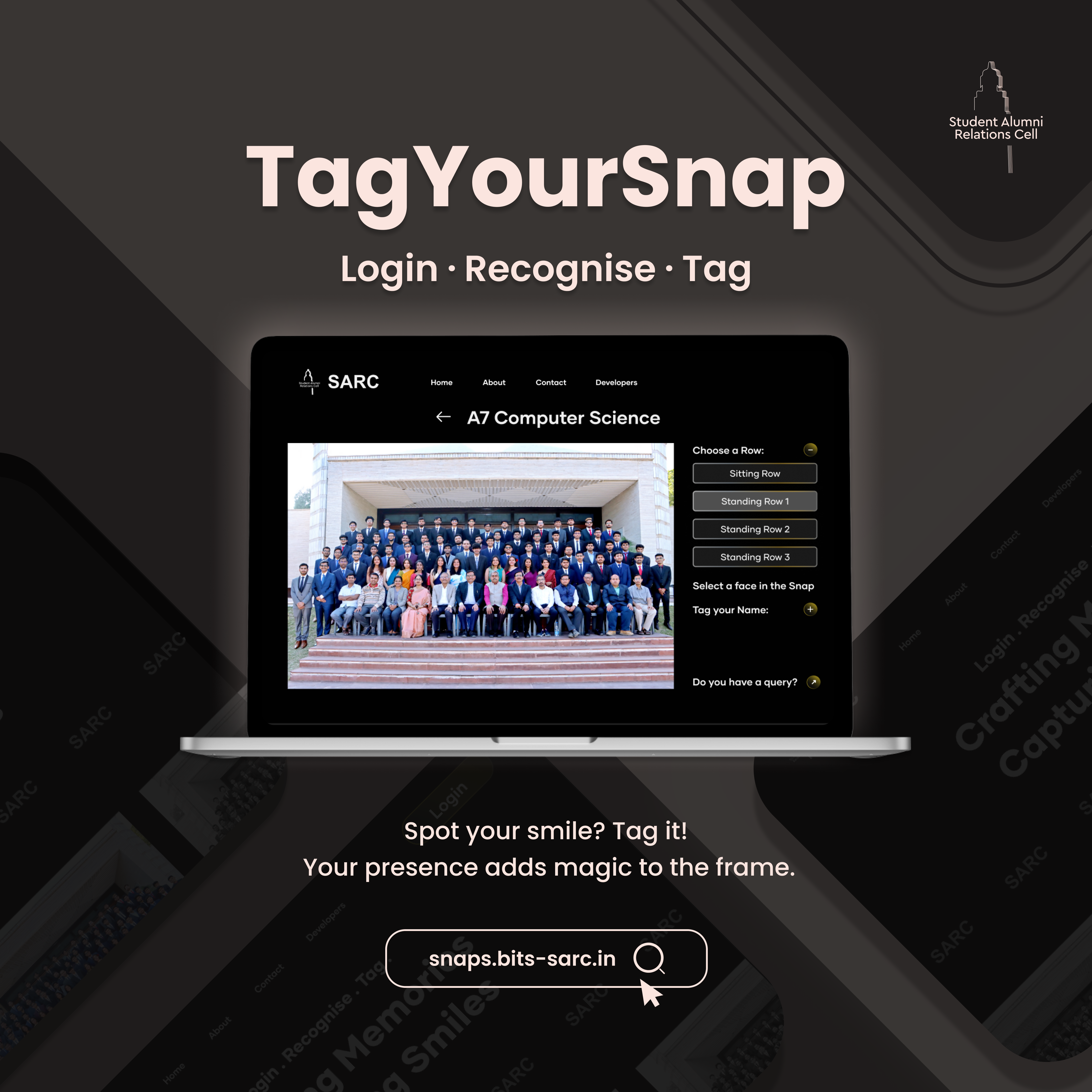 TagYourSnap bitspilani branding college graphic design instagram instapost poster website