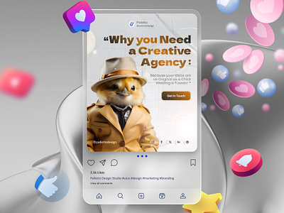 Creative Agency Social Media Post | Graphics Design | UI UX branding design graphics graphics design marketing palletio design rebranding social media social media post ui ui ux ui ux design