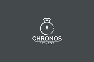 CHRONOS FITNESS LOGO clock logo design fitness logo graphic design illustration logo logo design minimalistic logo vector