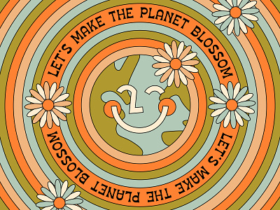 Happy Earth Day! design earth day graphic illustration planet retro sustainable