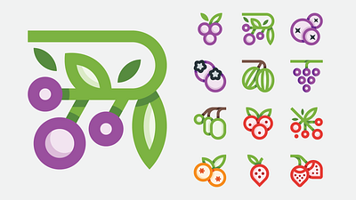 Berries / Basicons actinidia berries berry blackberry blueberry currant fresh garden gooseberry grape harvest icon organic red currant rowanberry seabuckthorn strawberry svg vector wild berries