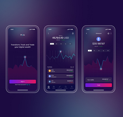 Crypto UI design exploration blockchain crypto mobileui productdesign ui uidesgn ux uxdesign webui