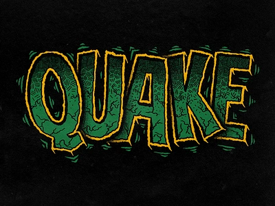 Quake comic crumble custom earth earthquake lettering letters quake rattle rock shake stone type typography