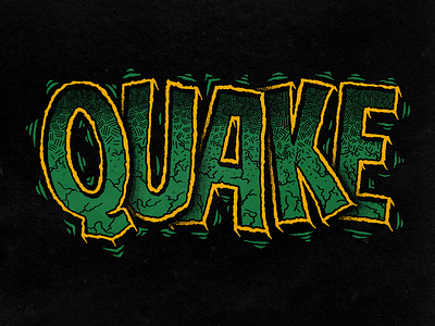 Quake comic crumble custom earth earthquake lettering letters quake rattle rock shake stone type typography