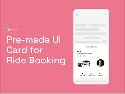 UI Card for Booked Ride figma food delivery foodpanda mobile app ui ui card ui design ui kit uiux ux ux design