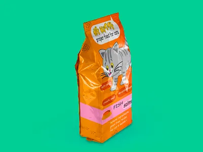 Cat food bag bag branding cat food graphic design logo