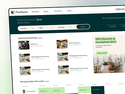 Workspace Booking - SaaS booking dashboard design office product product design saas ui ux