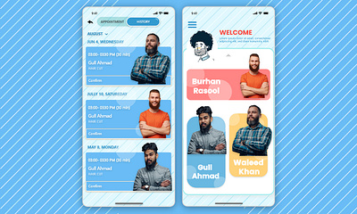 Appointment Booking App - A Barbar Shop Mobile App Design UI/UX app design app desing barbar app design barbar shop app ui design ui desing ui ux desing ux desing