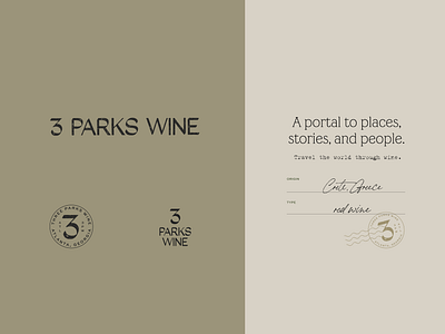 3 Parks Wine Unchosen Concept branding design graphic design identity logo stamp typography wine