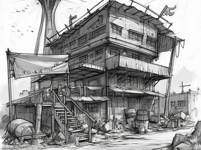 Nuke World Settlement Concepts concepts nuke town nuke world post apocalyptic