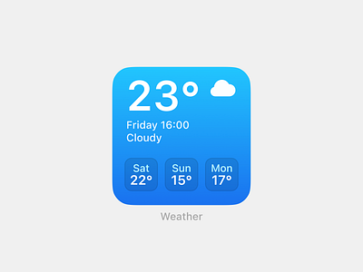 Weather widget app blue clean design icon ios mobile ui ux weather widget