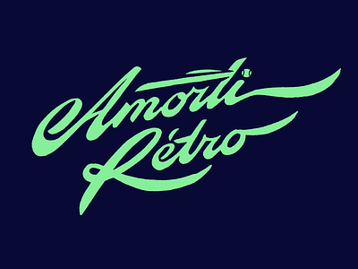 Amorti Retro authentic branding calligraphy custom design flow french identity lettering logo luxury nostalgia premium process script sophisticated tennis type unique vintage