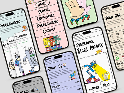 Freelance Marketplace - Mobile App Concept app design graphic design illustration typography ui