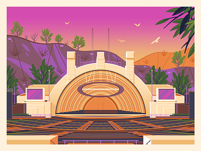 Hollywood Bowl architecture art deco george townley george townley art george townley los angeles graphic design hollywood bowl hollywood bowl art hollywood bowl george townley hollywood bowl los angeles hollywood bowl night hollywood bowl show hollywood bowl tour hollywoodbowl la illustration los angeles los angeles art los angeles print