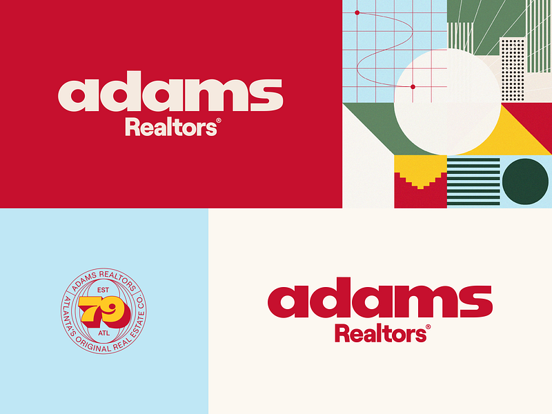 Adams Realtors branding design graphic design identity illustration logo retro typography vector