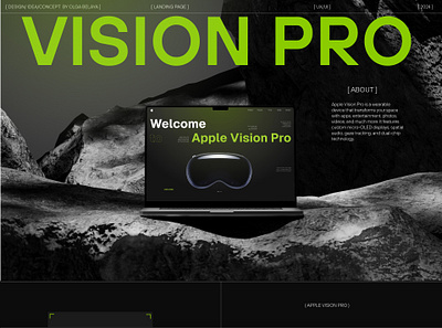 Landing page Apple Vision Pro apple vision pro design graphic design landing landing page ui ux uxui website