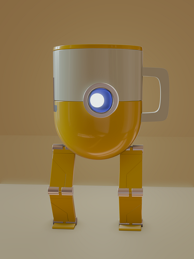 Robot mug 3d 3dart blender new