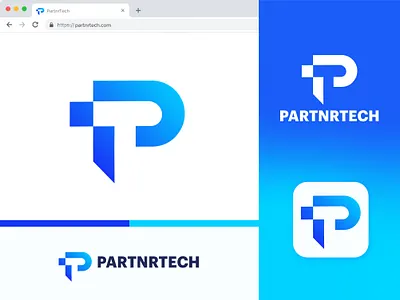PartnrTech Logo design letter P and T, (unused for sale) brand identity branding digital graphic design letter logo logo mark logosohel mark marketing modern logo monogram p partner t tech technology tp