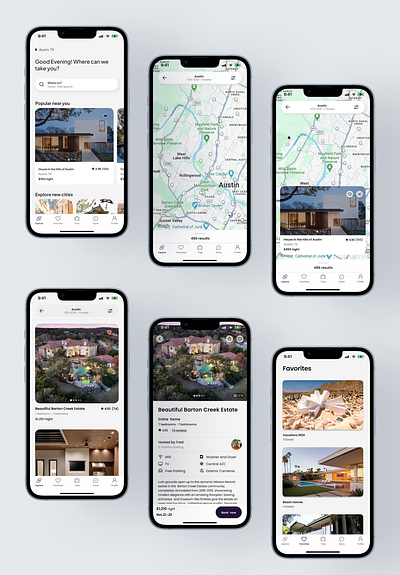 Vacation Rental Mobile App airbnb app design graphic design mobile design typography ui ux vacation rental app vrbo