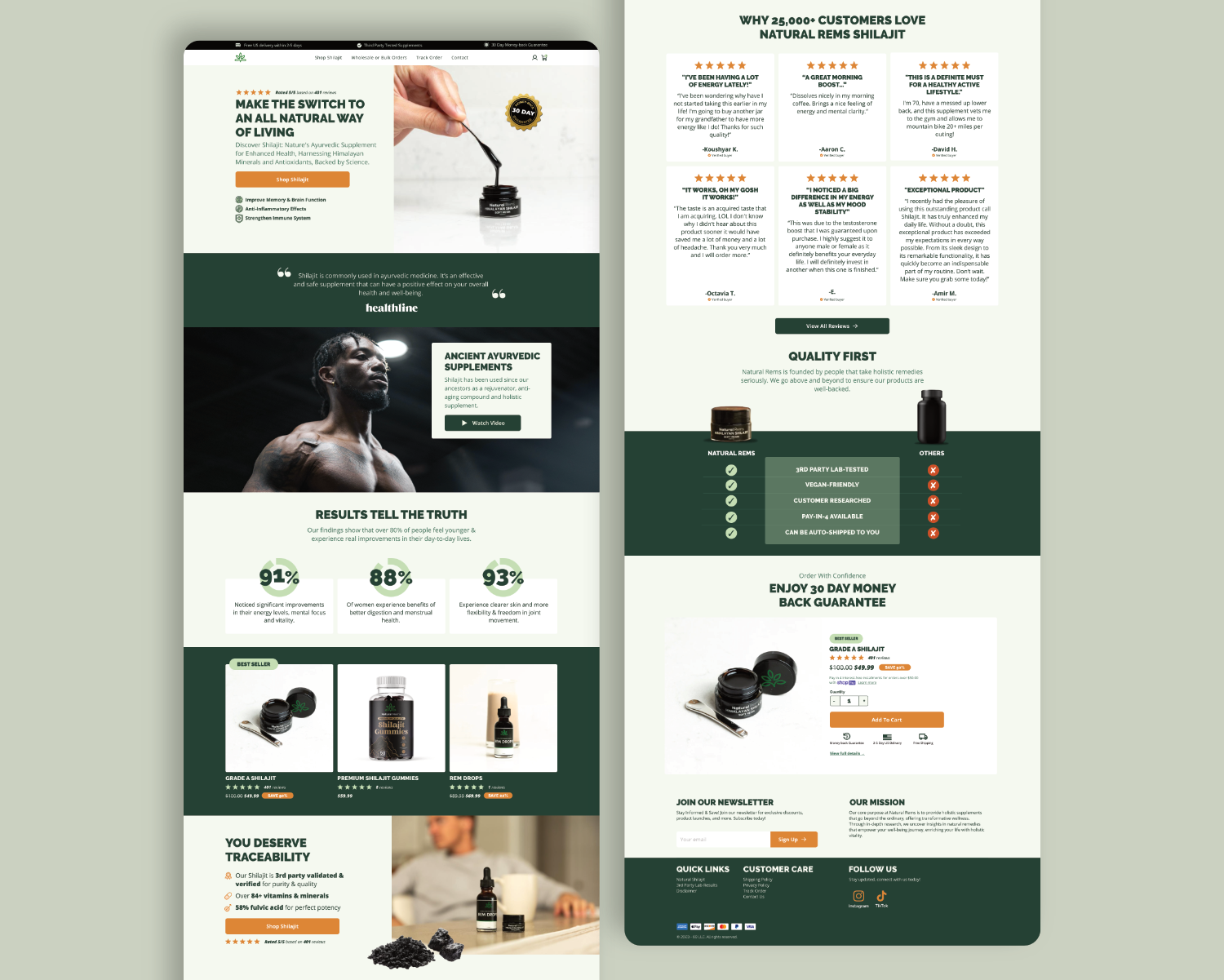 Natural Rems Shopify store design ecommerce design ecommerce ui graphic design landing page shopify shopify design ui ui design