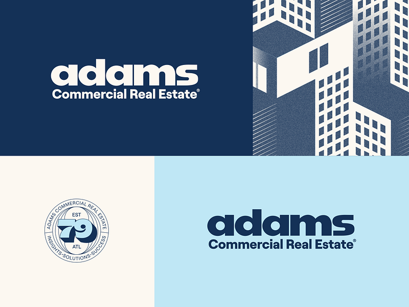 Adams Commercial Real Estate branding design graphic design identity illustration logo retro typography