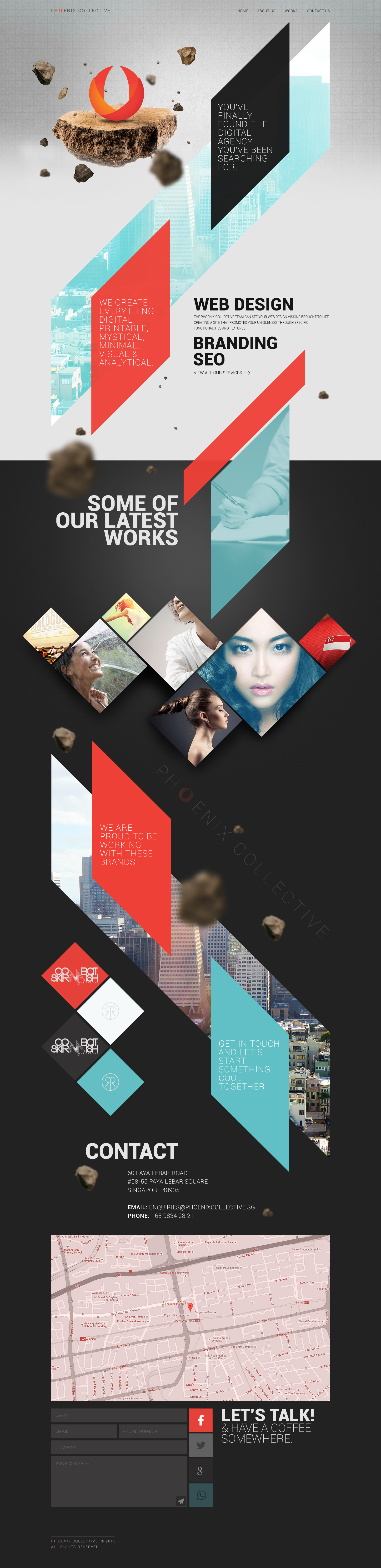 Phoenix Collective design home page landing page web