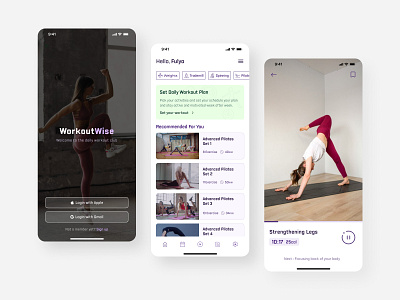 Daily UI - 062 Workout of the Day app design application daily ui design mobile design mobile ui ui workout of the day