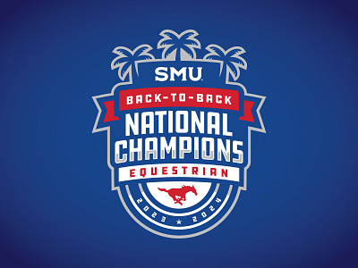 OFFICIAL BACK-TO-BACK NATIONAL CHAMPIONS - SMU EQUESTRIAN LOGO back to back championships equestrian mustangs national champions smu