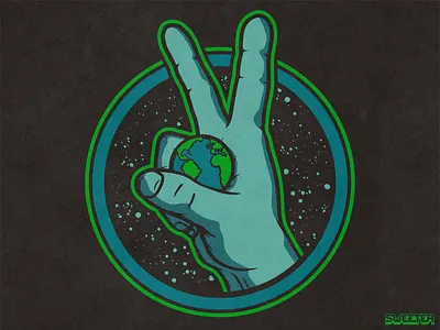 EARTH DAY 2024 design earth graphic illustration peace retro design space vintage