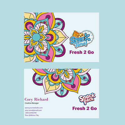 Snacks card business card design graphic design illustration