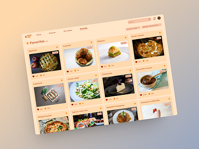 Daily UI : Favorites daily ui design figma food meal orange ui ux web