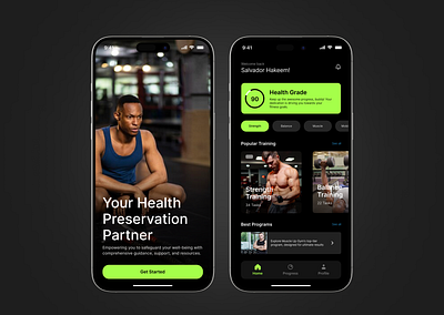 Fitness Mobile UI Screen branding ui