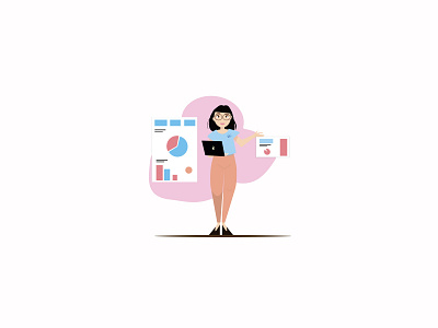 Business lady branding cute design girl graphic design illustration illustrator job office ui vector