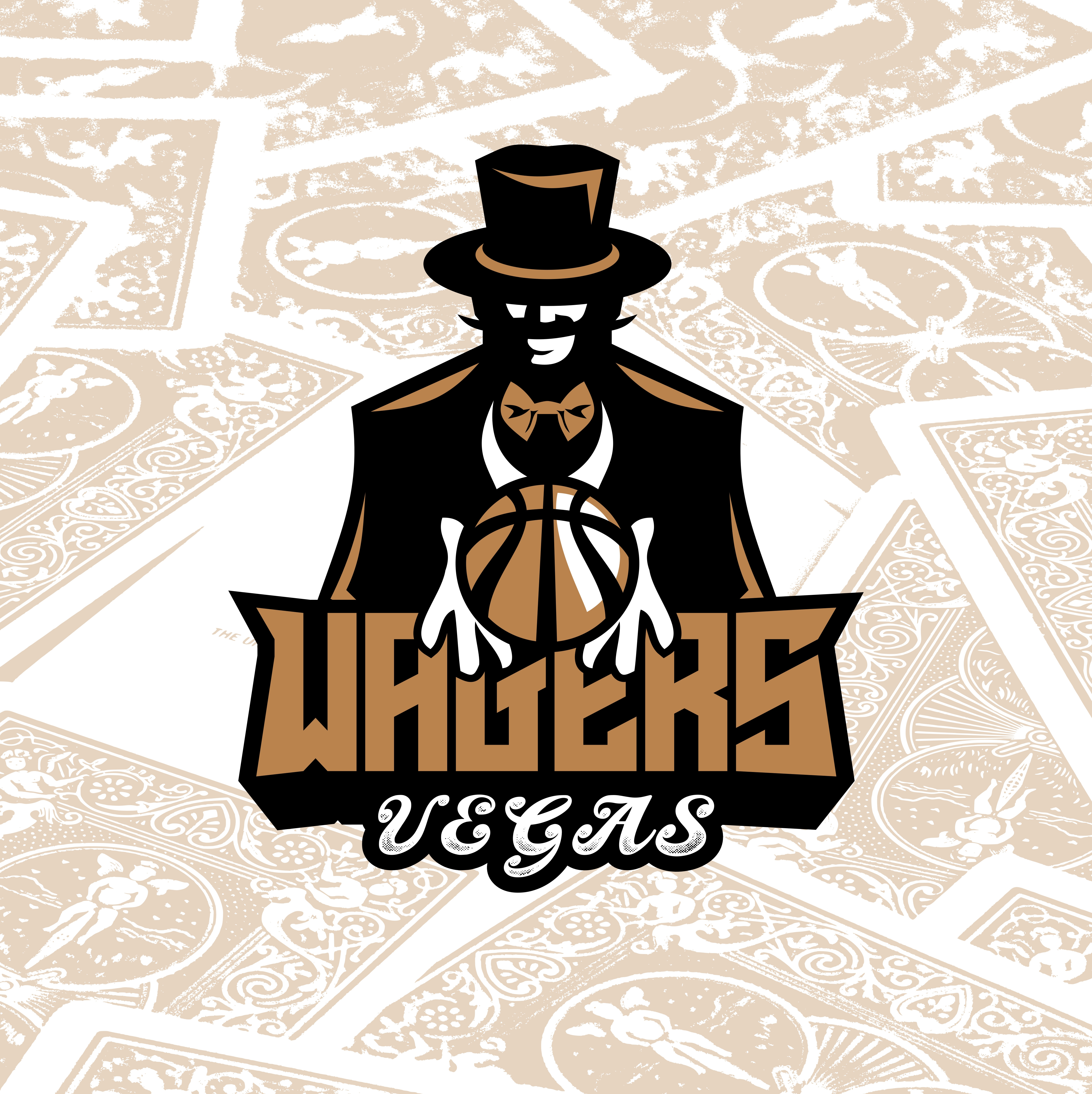 Wagers Vegas basketball team branding ball basketball branding cards gambler graphic design hat hoop logo logo design nba team vegas wagers
