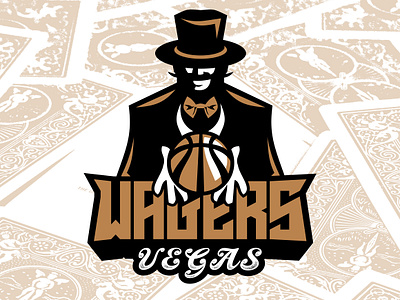 Wagers Vegas basketball team branding ball basketball branding cards gambler graphic design hat hoop logo logo design nba team vegas wagers