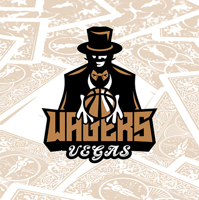 Wagers Vegas Nba team expansion ball basketball branding cards gambler graphic design hat hoop logo logo design nba team vegas wagers